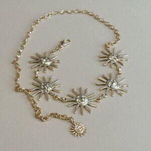Gold Sun Motif Chain Belt N1383